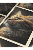 Kedi Teması, Özel Tasarım Kağıt Poster, Duvar Sanatı