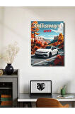 Volkswagen Golf GTI, Eşsiz Tasarım Otomobil Posterleri, Özel Tasarım Kağıt Poster