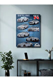 Nissan Skyline Series, Eşsiz Tasarım Otomobil Posterleri, Özel Tasarım Kağıt Poster