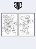 Minnie Mickey, Çocuklar İçin Eğlenceli Boyama Kitabı, (+20), (Tam Sayfa Resimli Boyama Kitabı)