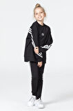 Black One Kız Çocuk Şerit Detaylı Salaş Sweat ve Tayt Spor Takım