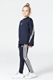 Black One Kız Çocuk Şerit Detaylı Salaş Sweat ve Tayt Spor Takım