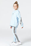 Black One Kız Çocuk Şerit Detaylı Salaş Sweat ve Tayt Spor Takım