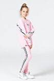 Black One Kız Çocuk Şerit Detaylı Salaş Sweat ve Tayt Spor Takım