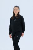Black One Kız Çocuk Şerit Detaylı Salaş Sweat ve Tayt Spor Takım – Rahat Kesim, Yumuşak Kumaş