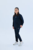 Black One Kız Çocuk Şerit Detaylı Salaş Sweat ve Tayt Spor Takım