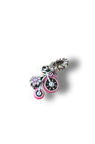 925 AYAR GÜMÜŞ PEMBE ÇİÇEKLİ BİSİKLET CHARM