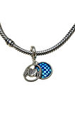 925 AYAR GÜMÜŞ SALLANTILI MAVİ PULLU MOM ANNEM CHARM