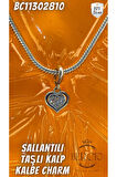 SALLANTILI TAŞLI KALP KALBE CHARM