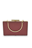 Bordo Renk Çizilmeyen El Izi Yapmayan Mat Saten Abiye Çanta Gece Çantası Portföy Clutch Düğün Nişan