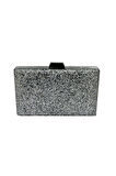 Antrasit Gri Renk Pullu Pul Payet Çanta Gece Çantası Abiye Çanta Portföy Clutch