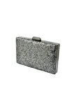 Antrasit Gri Renk Pullu Pul Payet Çanta Gece Çantası Abiye Çanta Portföy Clutch