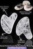 Sertifikalı Kristal Kuvars Taşı Gua Sha - Yüz Masaj Taşı Doğal Şeffaf Renk