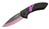 Mtech 4211 Mor Kamp Çakı 20cm- Yarı Otomatik, Kemerlikli, Oluklu