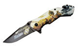 Mtech 4 23 2 Marines Kurtarma / Kamp Çakı 20cm - Yarı Otomatik, Kemerlikli, Cam Kırma Ve İp Kesme Aparatlı