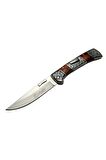 Columbia B3159 A Kahverengi Av / Kamp Çakısı 22cm- Gül Ağacı Sap, Kaplan Işlemeli, Kemerlikli