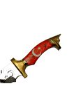 Yatağan Kmb Kurt Başlı Koleksiyon Bıçak 33cm - Testere Detaylı, Kurt Baskılı, Ayyıldızlı Mika Sap