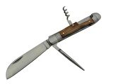 Balede Kamp Çakısı 18 cm - Tirbüşonlu, Metal Ahşap Sap