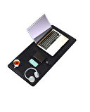 Black Deer Deri Dikişli Kenar Kaymaz Taban Büyük Boy Pürüzsüz Yüzey Çift Yönlü Kullanımlı Mouse Pad 90cm x 40cm
