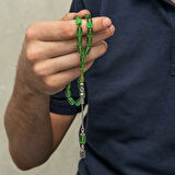 Gümüş Püsküllü Kapsül Kesim Sıkma Kehribar Tesbih