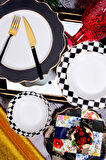 Arya 24 Parça 6 Kişilik Yaldızlı Dekorlu Bone China Yemek Takımı