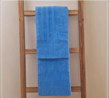Mavi  Renk %100 Pamuklu Banyo Havlu Seti (70x140 cm Banyo Havlusu 50x90 cm Baş Havlusu)