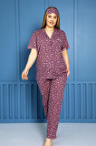 Nisanca Büyük Beden Mevsimlik Önden Düğmeli Kadın Pijama Takımı