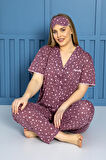 Nisanca Büyük Beden Mevsimlik Önden Düğmeli Kadın Pijama Takımı
