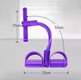 Body Trimmer 4 Lastikli Egzersiz Aleti El Ayak Direnç Yayı Lastiği Mor