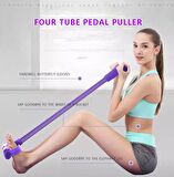 Body Trimmer 4 Lastikli Egzersiz Aleti El Ayak Direnç Yayı Lastiği Mor