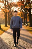 Erkek Bisiklet Yaka Düşük Kol Oversize Kalıp Sweatshirt Fonksiyonel Dayanıklı Kaliteli Şık