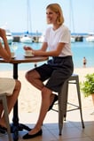 Kadın Uzun Şort Bermuda Normal Bel Düz Desen Geniş Paça Kapri Boy Dokuma Poliviskon Modern