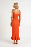 Kadın Kolsuz Bodycon Maxi Elbise Fırfırlı Yaka Detaylı Örme Kumaş Astarsız Günlük Rahat Modern Şık