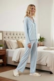 Kadın Gömlek Yaka Standart Kol Regular Kalıp Örme Pijama Takımı Fonksiyonel Dayanıklı Spor