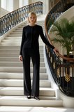 Kadın Alt Üst Wardrobe Essentials Merserize Görünümlü Triko Hırka Pantolon Takımı Rahat Kombinler