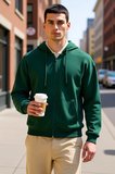 Erkek Kapüşonlu Düşük Kol Fermuarlı Oversize Kalıp Sweatshirt Fonksiyonel Dayanıklı Modern