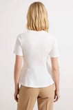 Kadın Bluz Peplum Bisiklet Yaka Standart Kısa Kol Örme Kumaş Süprem Dokuma Düz Desen Regular