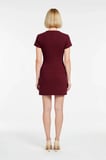 Kadın Mini Elbise Bisiklet Yaka Kısa Kollu Kemerli Bodycon Kesim Dokuma Kumaş Rahat Gündüz Gece