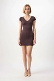 Kadın Mini Bodycon V Yaka Ay Kol Kısa Kollu Silky İnterlok Örme Elbise Rahat Günlük Modern Şık Zarif