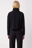 Kadın Dik Yaka Düşük Kol Fermuarlı Regular Kalıp Örme Sweatshirt Fonksiyonel Dayanıklı Şık