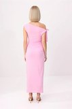 Kadın Büyük Beden Asimetrik Yaka Kolsuz Maxi Elbise Çiçek Baskılı Bodycon Kesim Günlük Rahat Modern