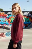 Kadın Bisiklet Yaka Düşük Kol Oversize Kalın Örme Sweatshirt Fonksiyonel Dayanıklı Estetik