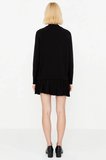 Kadın Oversize Reglan Kollu Dik Yaka Pileli Etek Kazak Takımı Rahat Kesim Günlük Modern Şık Konforlu