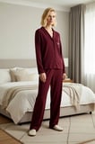 Kadın Gömlek Yaka Standart Kol Regular Kalıp Pijama Takımı Fonksiyonel Kaliteli %100 Pamuk