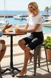 Kadın Yüksek Bel Geniş Paça Denim Bermuda Düz Desen Rigid Dokuma Relaxed Siluet Kısa Boy