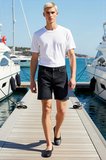 Erkek Şort Kot Bermuda Baggy Geniş Kesim Straight Kalıp Düz Desen Normal Bel Kısa Boy Rigid