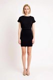 Kadın Kolsuz Bodycon Mini Elbise Kayık Yaka Düşük Kol Detaylı %97 Pamuk Örme Konforlu Günlük Rahat