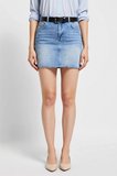 Kadın Mini Denim Etek A-Line Kesim Yüksek Bel Fermuarlı Cepli Rahat Konforlu Günlük Kısa Boy Modern