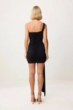Kadın Asimetrik Yaka Kolsuz Mini Bodycon Örme Elbise Tül Detaylı Şık Tasarım Günlük Rahat Modern