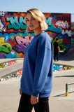 Kadın Bisiklet Yaka Düşük Kol Oversize Kalıp Sweatshirt Fonksiyonel Dayanıklı Kaliteli Şık